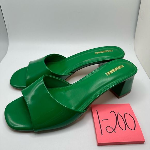 CUSHIONAIRE Women's Taboo one band dress sandal with +Memory Foam 10 GREEN - Picture 3 of 7